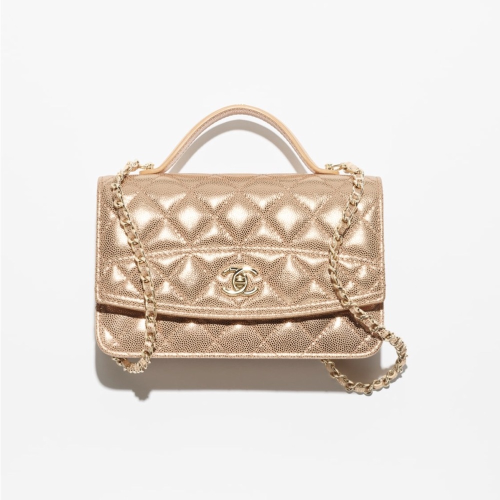 Chanel Metallic Grain Calfskin Rose Gold - wallet on a chain. PRICE IS FIRM
